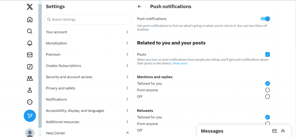 MentionsEtiketler Eksik (TwitterX) Filtreler, Sessiz Kelimeler ve Bildirim Ayarları
